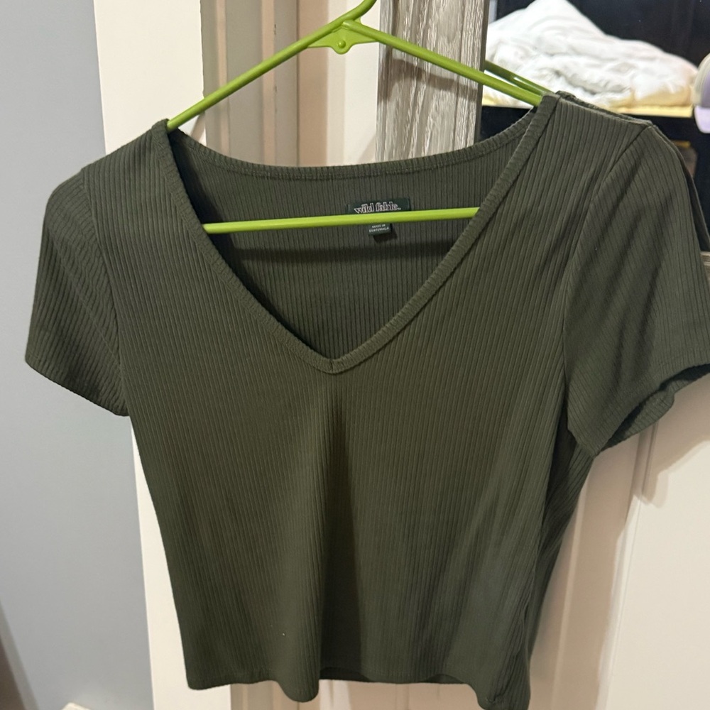 Crop Top-Forest Green